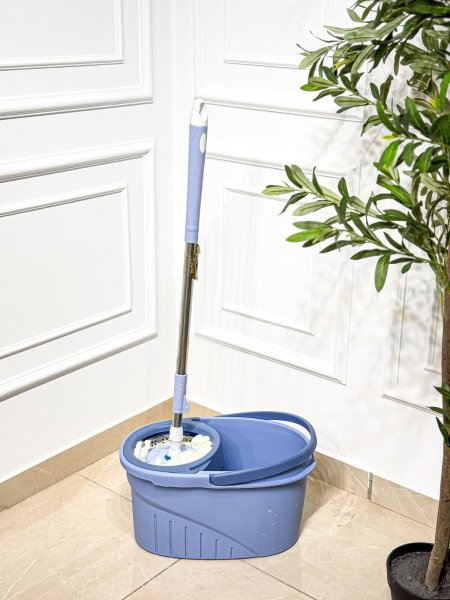 سطل + ممسحة لف بلاستك عصارة ستانلس ستيل SM183/2 =غ3